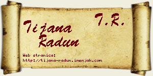 Tijana Radun vizit kartica